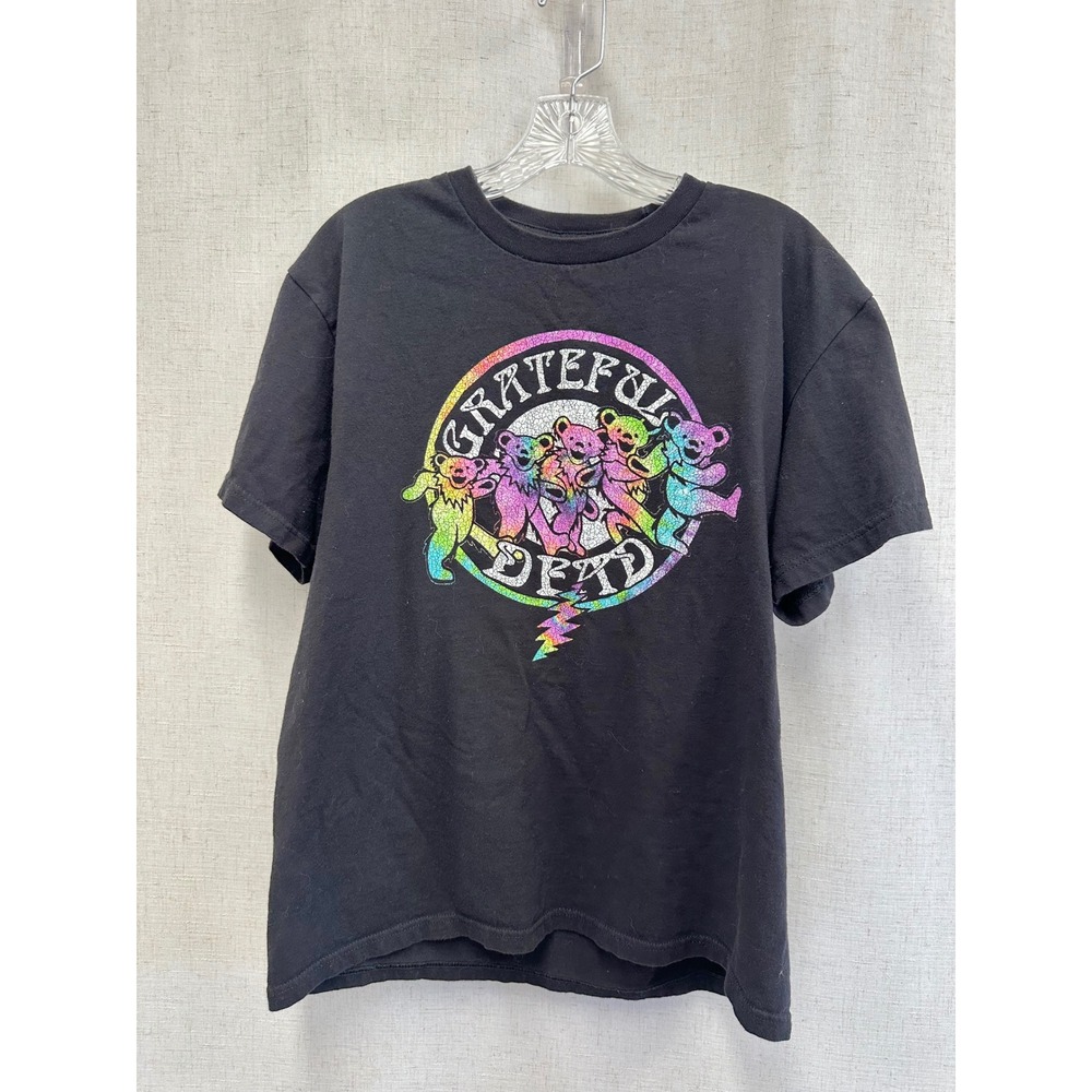 Grateful Dead Cotton Rainbow Dancing Bears Black T-Shirt Mens Size M Rock Boho